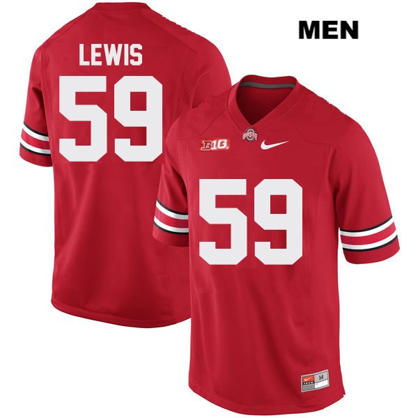 Ohio State Buckeyes Men's Tyquan Lewis #59 Red Authentic Nike College NCAA Stitched Football Jersey CH19C27PQ